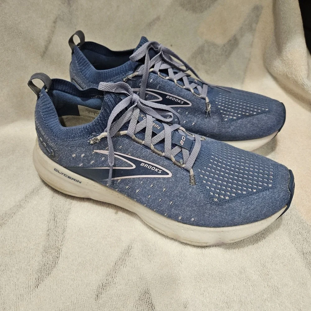 Brooks Shoes Womens 10 Blue Glycerin StealthFit 20 Running Sneakers